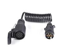 Woola 7 Pin to 13 Pin Trailer Extension Cable 1.6m Spiral Cable with 12V Towing Adapter Male to Female Socket