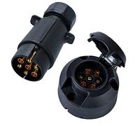 Woola 7 Pin Trailer Plug and 7 Pin Trailer Socket, 12V Caravan Electric Trailer Connector Towbar Towing Socket for Truck Trailer Caravan