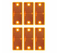 Woola Screw Reflector,6 Pack Rectangular Amber Side Reflector Trailer,Size 90x40 mm Cat Eye Orange Reflectors Caravan Gate Post Fence