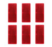 Woola Self Adhesive Reflector,6 Pack Rectangular Red Side Reflector Trailer,Size 94x44 mm Cat Eye Red Rear Reflectors Motorcycle Caravan Gate Post Fence