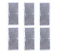 Woola Self Adhesive Reflector,6 Pack Rectangular White Side Reflector Trailer,Size 94x44 mm Cat Eye Rear Reflectors Motorcycle Caravan Gate Post Fence
