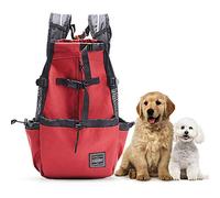Woolala Light Weight Pet Carrier Backpack for Small and Medium Dogs, Veterinarian Approved Safe Bag for Travel - Easy Take Space Saving - Red S
