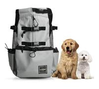 Woolala Light Weight Pet Carrier Backpack for Small and Medium Dogs, Veterinarian Approved Safe Bag for Travel - Easy Take Space Saving - Grey XL