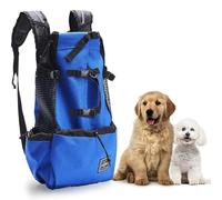 Woolala Light Weight Pet Carrier Backpack for Small and Medium Dogs, Veterinarian Approved Safe Bag for Travel - Easy Take Space Saving - Blue L