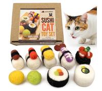 Woolbuddy Cat Sushi Toy, 8pcs, Wool Cat Toy for Boredom & Stimulating, Cute Interactive Toys for Indoor Feline Friends, Self-Play Kitten Toys, Chew Toy, Enrichment Without Catnip