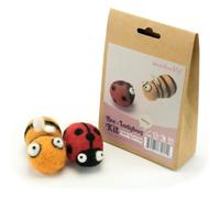 Woolbuddy Needle Felting Starter Kit (Bee & Ladybug) for Adults with Tool