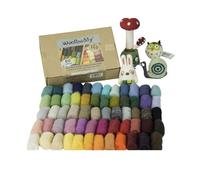 Woolbuddy Wool Roving- 60 Colored for Needle Felting - Soft Multi-Color Wool Fiber for Wet & Dry Felting, DIY Felting Kit for Adults & Beginners