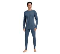woolcano Men's Merino Thermal Set, 100% Wool Base Layer Lightweight for Skiing and Outdoor Activities Pewter XL, 190g/m²