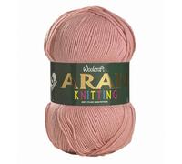 WoolCraft Acrylic Aran 400g Knitting & Crochet Yarn, Great Value 100% Acrylic Yarn, Choose from 25 Shades, 800 Metres, 400g Balls, Pack of 3, Dusky Pink
