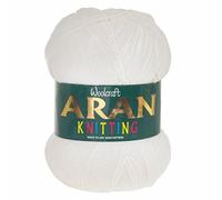 Woolcraft Aran Knitting Yarn 400g 100% Acrylic 400 Cream