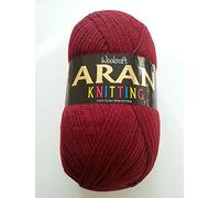 Woolcraft Aran Knitting Yarn 400g with Wool 841 Burgundy