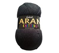 Woolcraft Aran Knitting Yarn 400g with Wool 891 Black