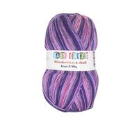 WoolCraft Baby Cakes Blanket in a Ball Aran Knitting & Crochet Yarn, Available in a Selection of Variegated Colours, 100% Acrylic, 636 Metres, 300g Balls, Pack of 5, Purple Rain