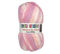 WoolCraft Baby Cakes Blanket in a Ball Aran Knitting & Crochet Yarn, Available in a Selection of Variegated Colours, 100% Acrylic, 636 Metres, 300g Balls, Pack of 3, Candy