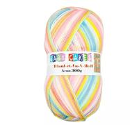WoolCraft Baby Cakes Blanket in a Ball Aran Knitting & Crochet Yarn, Available in a Selection of Variegated Colours, 100% Acrylic, 636 Metres, 300g Balls, Single Ball, Helter Skelter