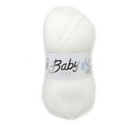 WoolCraft Baby Care 4 Ply Knitting & Crochet Yarn, Popular Range of Excellent Value Baby Yarn Available in a Selection of Pastel Shades, 100% Acrylic, 300 Metres, 100g Balls, Pack of 3, White