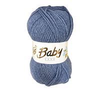 WoolCraft Baby Care DK Knitting & Crochet Yarn, Popular Range of Beautifully Soft Baby Yarn Available in a Selection of Shades, 100% Acrylic, 300 Metres, 100g Balls, Pack of 20, Denim