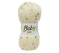 WoolCraft Baby Care Spot Print DK Knitting & Crochet Yarn, Great Value Baby Yarn Available in a Selection of Printed Shades, 100% Acrylic, 300 Metres, 100g Balls, Single Ball, Nougat