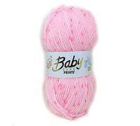 WoolCraft Baby Care Spot Print DK Knitting & Crochet Yarn, Great Value Baby Yarn Available in a Selection of Printed Shades, 100% Acrylic, 300 Metres, 100g Balls, Single Ball, Cinderella