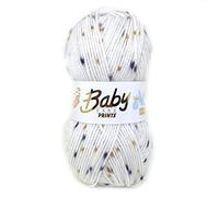 WoolCraft Baby Care Spot Print DK Knitting & Crochet Yarn, Great Value Baby Yarn Available in a Selection of Printed Shades, 100% Acrylic, 300 Metres, 100g Balls, Single Ball, Vanilla Ice