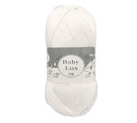 WoolCraft Baby Lux DK Knitting & Crochet Yarn, Great Value Yarn Available in Solid Colours and Prints, 60% Bamboo & 40% Polyamide, 250 Metres, 100g Balls, Single Ball, White