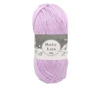 WoolCraft Baby Lux DK Knitting & Crochet Yarn, Great Value Yarn Available in Solid Colours and Prints, 60% Bamboo & 40% Polyamide, 250 Metres, 100g Balls, Pack of 3, Lilac