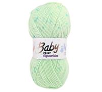 WoolCraft Baby Prints Sparkle DK Knitting & Crochet Yarn, Great Value Yarn Available in Pastel Shades with Added Sparkle, 95% Acrylic & 5% Lurex, 215 Metres, 100g Balls, Pack of 5, Mint