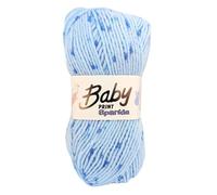 WoolCraft Baby Prints Sparkle DK Knitting & Crochet Yarn, Great Value Yarn Available in Pastel Shades with Added Sparkle, 95% Acrylic & 5% Lurex, 215 Metres, 100g Balls, Pack of 5, Blue