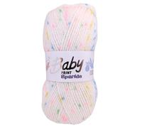 WoolCraft Baby Prints Sparkle DK Knitting & Crochet Yarn, Great Value Yarn Available in Pastel Shades with Added Sparkle, 95% Acrylic & 5% Lurex, 215 Metres, 100g Balls, Pack of 5, Dolly Mixture