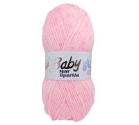 WoolCraft Baby Prints Sparkle DK Knitting & Crochet Yarn, Great Value Yarn Available in Pastel Shades with Added Sparkle, 95% Acrylic & 5% Lurex, 215 Metres, 100g Balls, Pack of 5, Pink