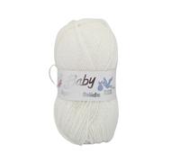 WoolCraft Baby Sparkle Solide DK Knitting & Crochet Yarn, Great Value Yarn Available in Pastel Shades with Added Sparkle, 95% Acrylic & 5% Lurex, 230 Metres, 100g Balls, Pack of 10, Cream