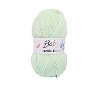 WoolCraft Baby Sparkle Solide DK Knitting & Crochet Yarn, Great Value Yarn Available in Pastel Shades with Added Sparkle, 95% Acrylic & 5% Lurex, 230 Metres, 100g Balls, Pack of 10, Mint