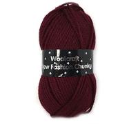 Woolcraft Chunky Wool/Yarn 100g 20 Colours, (Burgundy 110)