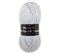 Woolcraft Chunky Wool/Yarn 100g, 20 Colours (Silver Cloud 1000)