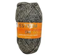 WoolCraft Esteem DK Knitting & Crochet Yarn, Great Value Recycled Yarn Available in Bright, Vibrant Colours, Soft and Smooth Yarm, 280 Metres, 100g Balls, Pack of 3, Noir Twist