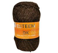 WoolCraft Esteem DK Knitting & Crochet Yarn, Great Value Recycled Yarn Available in Bright, Vibrant Colours, Soft and Smooth Yarm, 280 Metres, 100g Balls, Pack of 10, Chocolate Twist
