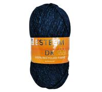 WoolCraft Esteem DK Knitting & Crochet Yarn, Great Value Recycled Yarn Available in Bright, Vibrant Colours, Soft and Smooth Yarm, 280 Metres, 100g Balls, Pack of 3, Midnight Twist