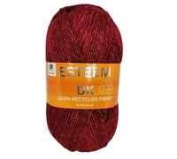 WoolCraft Esteem DK Knitting & Crochet Yarn, Great Value Recycled Yarn Available in Bright, Vibrant Colours, Soft and Smooth Yarm, 280 Metres, 100g Balls, Single Ball, Rose Twist