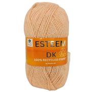 WoolCraft Esteem DK Knitting & Crochet Yarn, Great Value Recycled Yarn Available in Bright, Vibrant Colours, Soft and Smooth Yarm, 280 Metres, 100g Balls, Pack of 5, Peach Twist