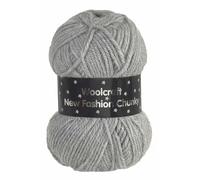 WoolCraft Fashion Chunky Knitting & Crochet Yarn, Great Value Yarn with 27 Colour Combinations in The Range, 100% Acrylic, 150 Metres, 100g Balls, Pack of 10, Silver Cloud