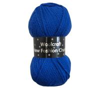 WoolCraft Fashion Chunky Knitting & Crochet Yarn, Great Value Yarn with 27 Colour Combinations in The Range, 100% Acrylic, 150 Metres, 100g Balls, Pack of 5, Royal