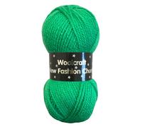 WoolCraft Fashion Chunky Knitting & Crochet Yarn, Great Value Yarn with 27 Colour Combinations in The Range, 100% Acrylic, 150 Metres, 100g Balls, Pack of 10, Island Green