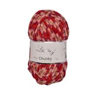 Woolcraft Luxury Chunky Chenille Knitting & Crochet Yarn, 10 Self-Striping Shades in The Range, 100% Soft Polyester, 120 Metres, 100g Balls, Pack of 10, Rose