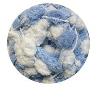 WoolCraft Pom Pom Knitting & Crochet Yarn, Popular Super Soft Baby Yarn Available in a Selection of Prints and Pastel Shades, 100% Polyester, 100 Metres, 200g Balls, Single Ball, Blue White