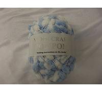 Woolcraft POMPOM Super Soft Baby Double Knitting Wool Yarn 200g - 05 Blue and White