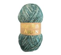 WoolCraft Shetland Heather Aran Knitting & Crochet Yarn, Great Value Yarn Available in 15 Tweed Effect Aran Colours, 75% Acrylic & 25% Wool, 200 Metres, 100g Balls, Pack of 5, Hazy Days