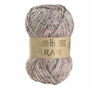 WoolCraft Shetland Heather Aran Knitting & Crochet Yarn, Great Value Yarn Available in 15 Tweed Effect Aran Colours, 75% Acrylic & 25% Wool, 200 Metres, 100g Balls, Pack of 5, Calluna