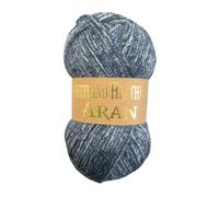 WoolCraft Shetland Heather Aran Knitting & Crochet Yarn, Great Value Yarn Available in 15 Tweed Effect Aran Colours, 75% Acrylic & 25% Wool, 200 Metres, 100g Balls, Pack of 5, Cloudy Bay