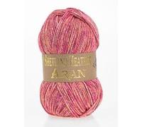 WoolCraft Shetland Heather Aran Knitting & Crochet Yarn, Great Value Yarn Available in 15 Tweed Effect Aran Colours, 75% Acrylic & 25% Wool, 200 Metres, 100g Balls, Pack of 5, Blossom