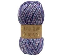 WoolCraft Shetland Heather Aran Knitting & Crochet Yarn, Great Value Yarn Available in 15 Tweed Effect Aran Colours, 75% Acrylic & 25% Wool, 200 Metres, 100g Balls, Pack of 10, Midnight Blues